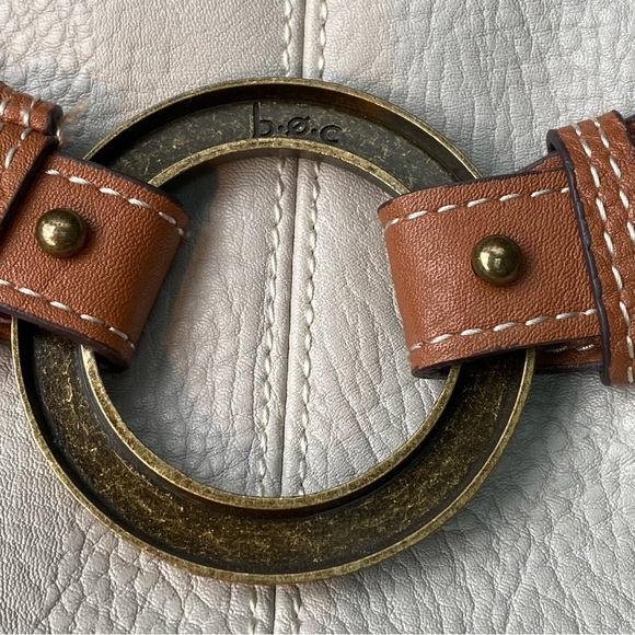 BOC Purse Born Concepts Brimfield Shopper Tote Faux Leather Bag Cream Brown - Picture 2 of 10